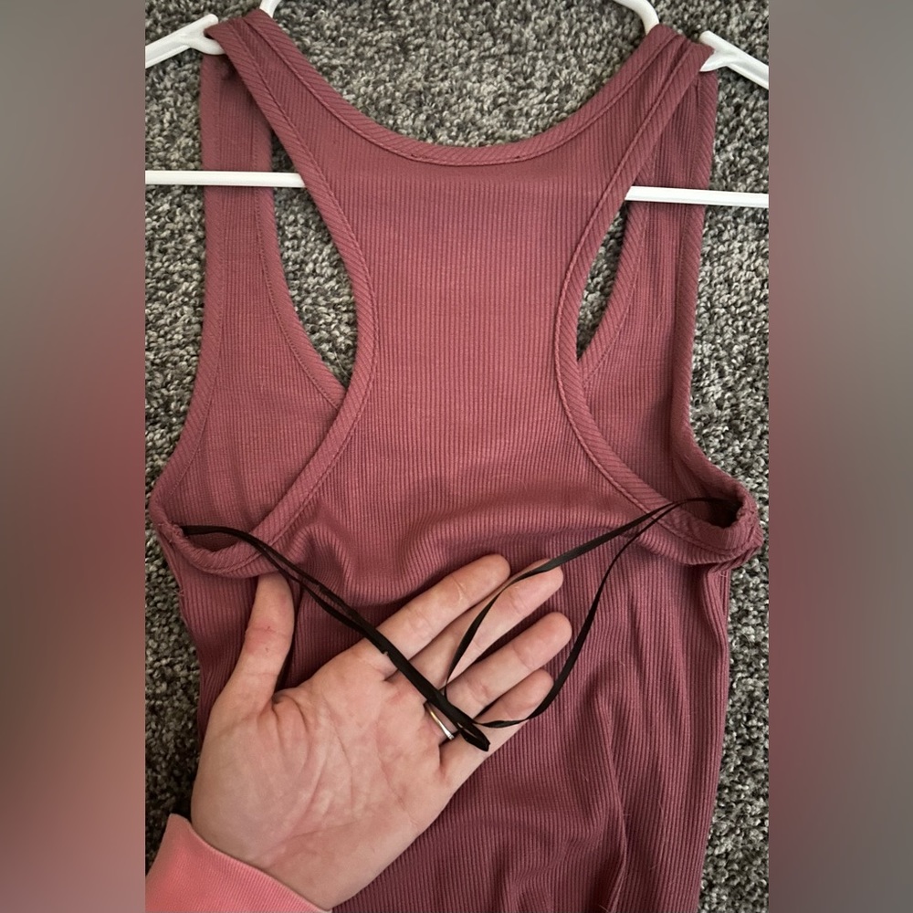 Mauve Racerback Ribbed Mini Dress S - Picture 7 of 9